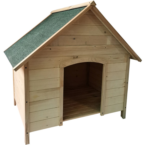 Critter Sitters Light Brown/Green Wood Dog House Wayfair